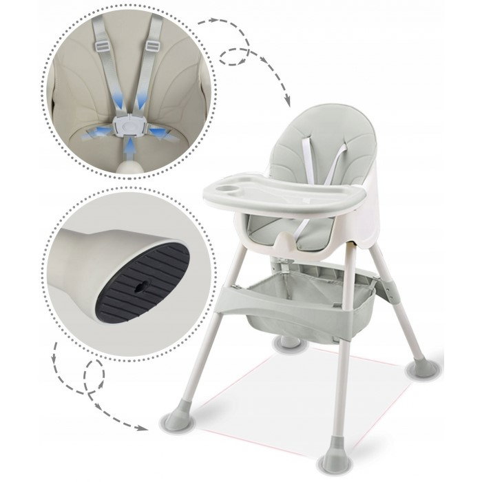 Scaun de masa 3 in 1 Ricokids Milo - Gri 6 luni [5]