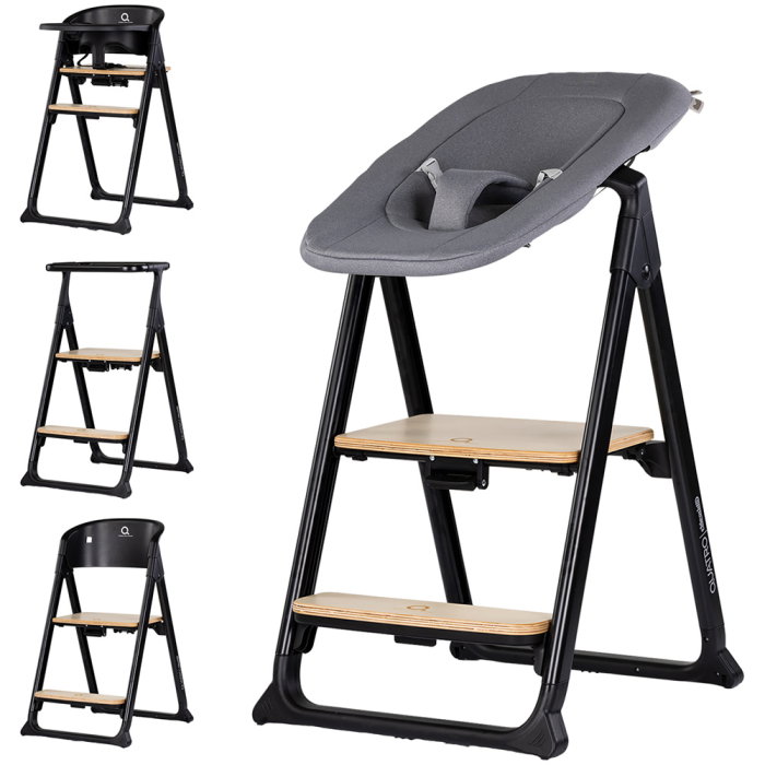 Scaun de masa Chipolino Quatro 4 in 1 (scaun de masa, balansoar, turn de invatare, scaun adulti), Charcoal [1]