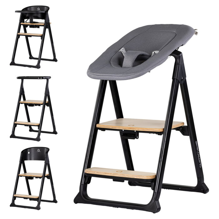 Scaun de masa Chipolino Quatro 4 in 1 (scaun de masa, balansoar, turn de invatare, scaun adulti), Charcoal [2]