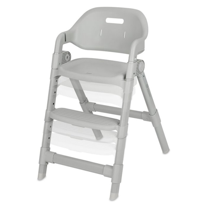 Scaun de masa, Lionelo, Matt, 3 in 1, Pliabil, Cu tava detasabila, Cu centuri de siguranta in 5 puncte, Suport pentru picioare si sezut reglabile, Pana la 110 kg, 6 luni - adult, Gri [9]