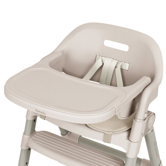 Scaun de masa, Lionelo, Matt, 3 in 1, Pliabil, Cu tava detasabila, Cu centuri de siguranta in 5 puncte, Suport pentru picioare si sezut reglabile, Pana la 110 kg, 6 luni - adult, Bej [14]