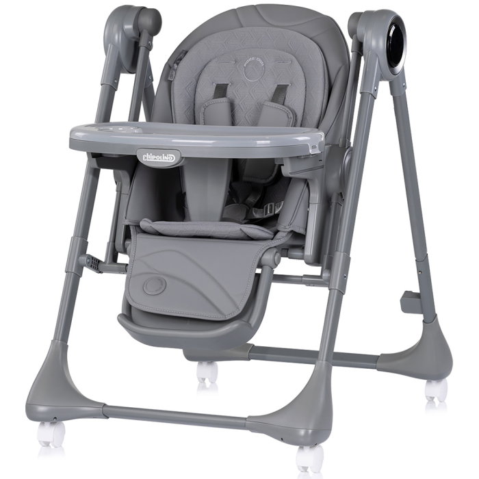Scaun de masa si leagan electric Chipolino Master Class 2 in 1, pana la 15 kg, spatar reglabil, inaltime reglabila, functie bluetooth, pliere compacta, Charcoal [2]