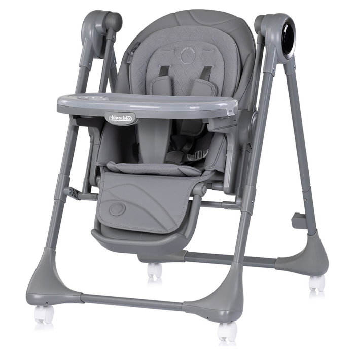 Scaun de masa si leagan electric Chipolino Master Class 2 in 1, pana la 15 kg, spatar reglabil, inaltime reglabila, functie bluetooth, pliere compacta, Charcoal [2]