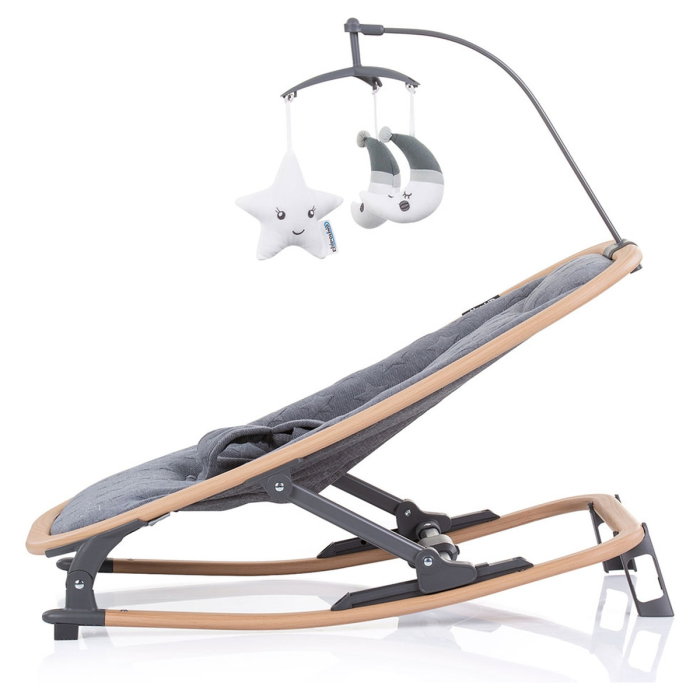 Scaunel balansoar Chipolino Velvet graphite wood 6 luni [4]