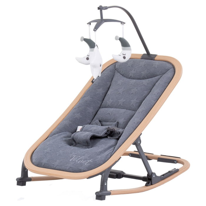 Scaunel balansoar Chipolino Velvet graphite wood 6 luni [1]
