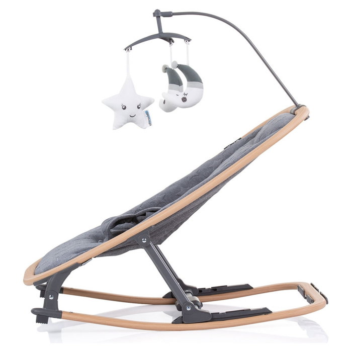 Scaunel balansoar Chipolino Velvet graphite wood 6 luni [2]