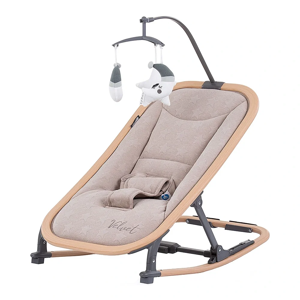Scaunel balansoar Chipolino Velvet sand wood 6 luni [1]