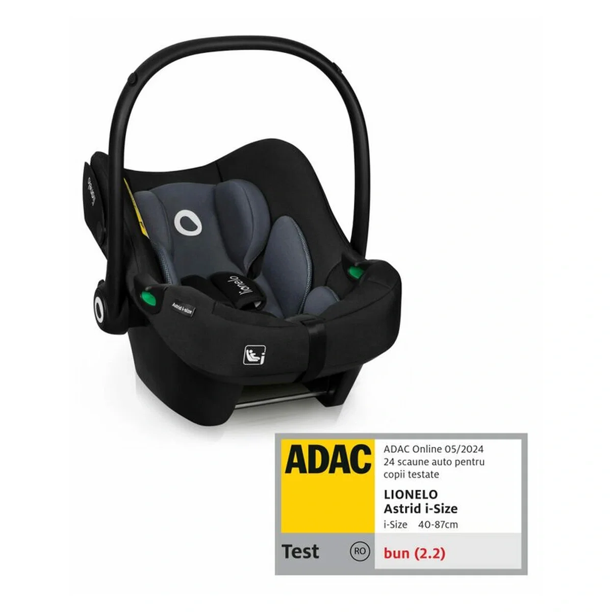 Scoica auto, Lionelo, i-Size Astrid, 0-13 Kg, 40-87 cm, Testat ADAC 6 luni [3]