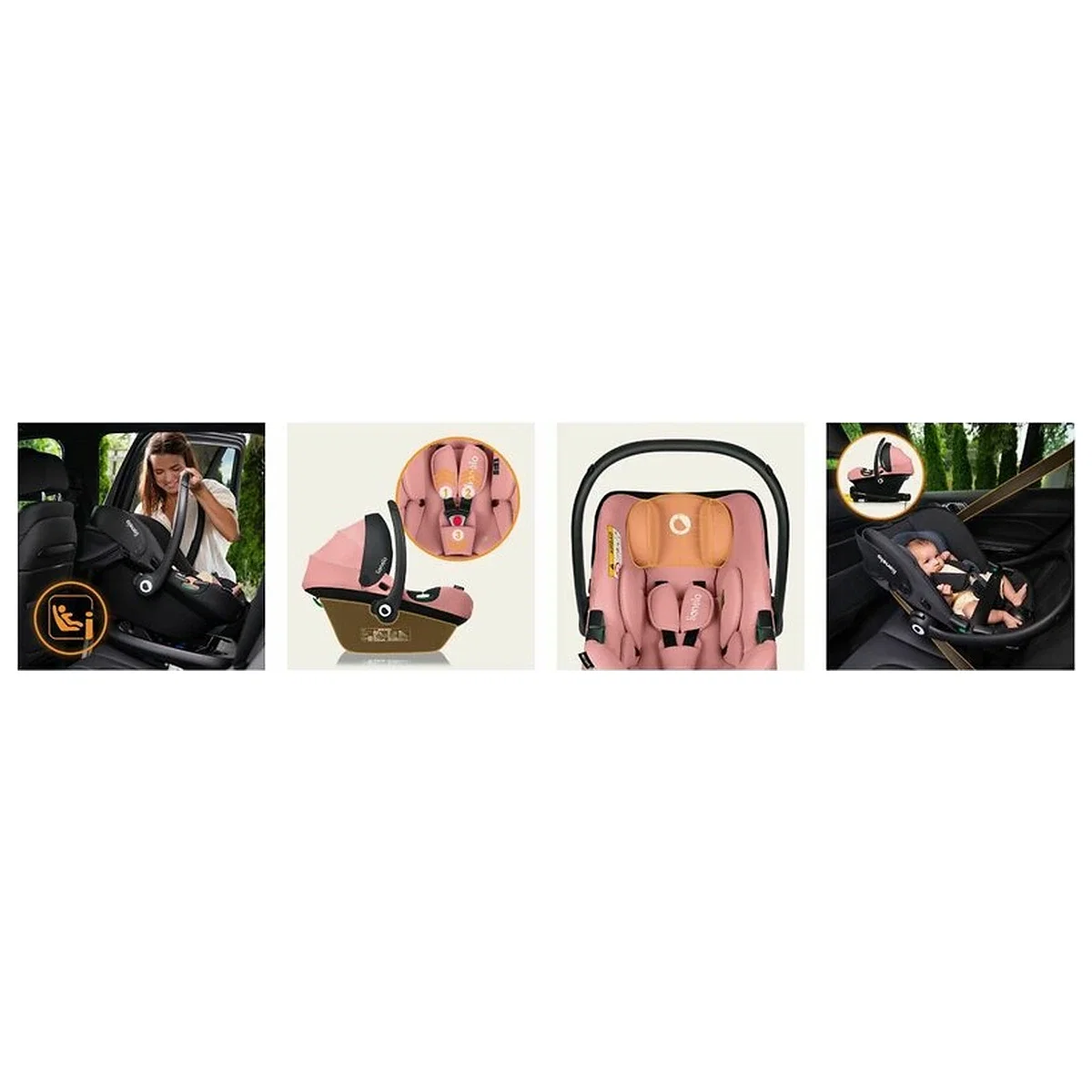 Scoica auto, Lionelo, i-Size Astrid, 0-13 Kg, 40-87 cm, Testat ADAC, Roz [20]