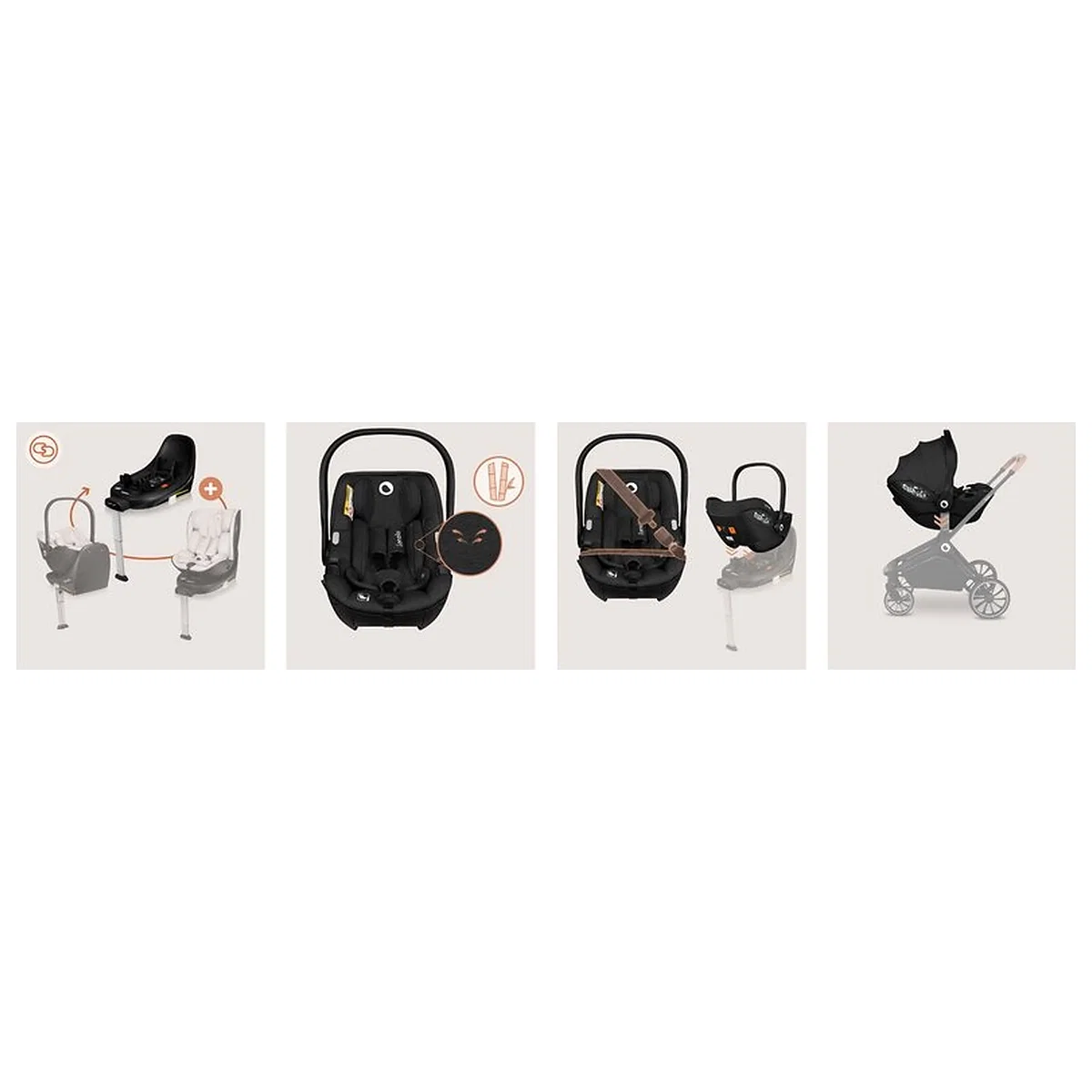 Scoica auto, Lionelo, Moxie, i-Size, 40-87 cm, Tetiera reglabila, intarita cu spuma de memorie, Carcasa ventilata, Din [24]