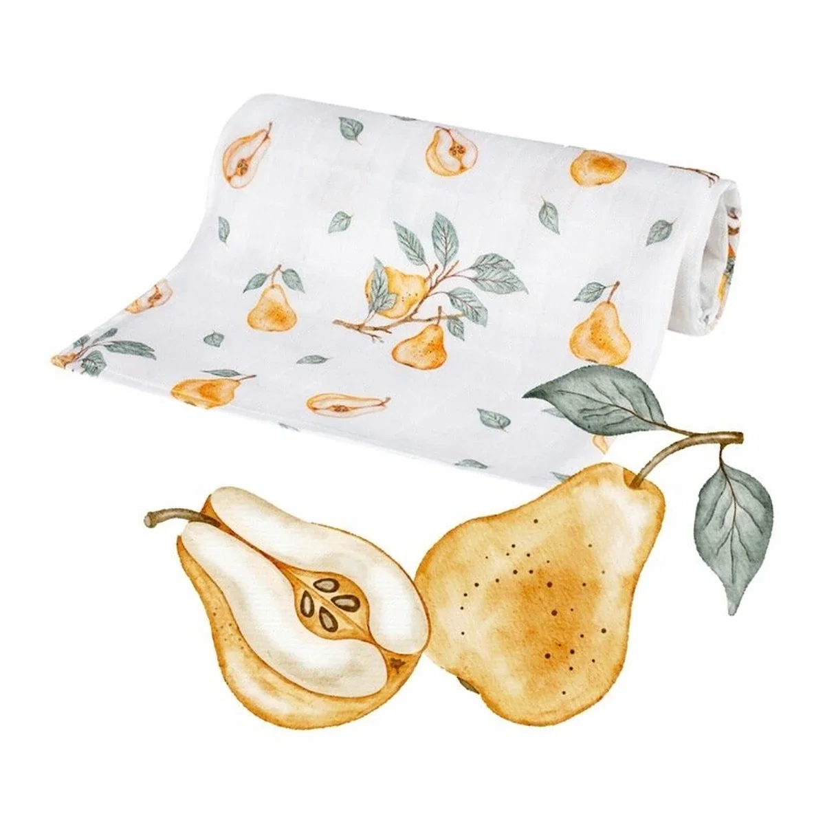 Scutec din bambus, Bocioland, Pears, 75x75 cm, Multicolor 0 luni+ [2]