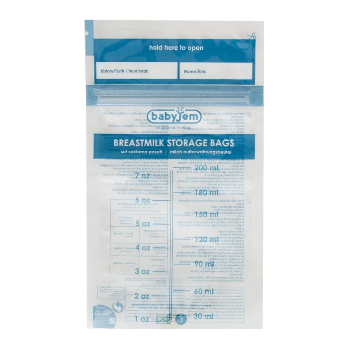 Set 25 pungi pentru stocarea laptelui matern BabyJem 0luni + [3]