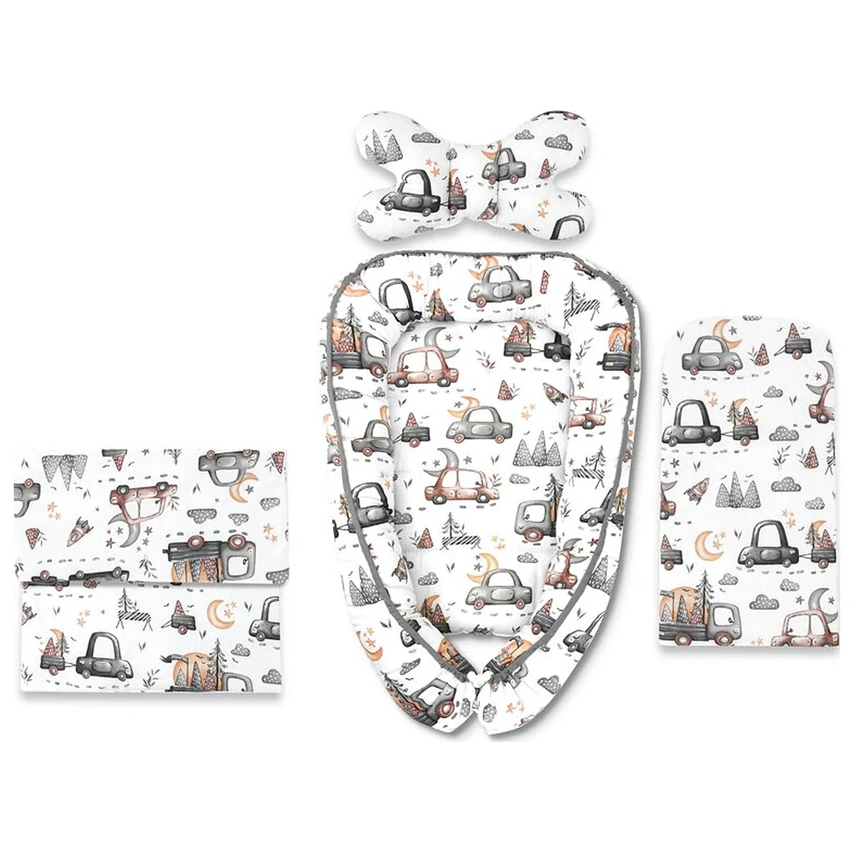 Set 4 in 1 Cosulet bebelus, MimiNu, Baby Cocoon 75x55 cm, Husa bumbac, Din bumbac certificat Oeko Tex Standard 100, Cu [1]