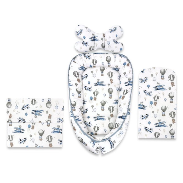 Set 4 in 1 Cosulet bebelus, MimiNu, Baby Cocoon 75x55 cm, Husa bumbac, Din bumbac certificat Oeko Tex Standard 100, Cu [1]