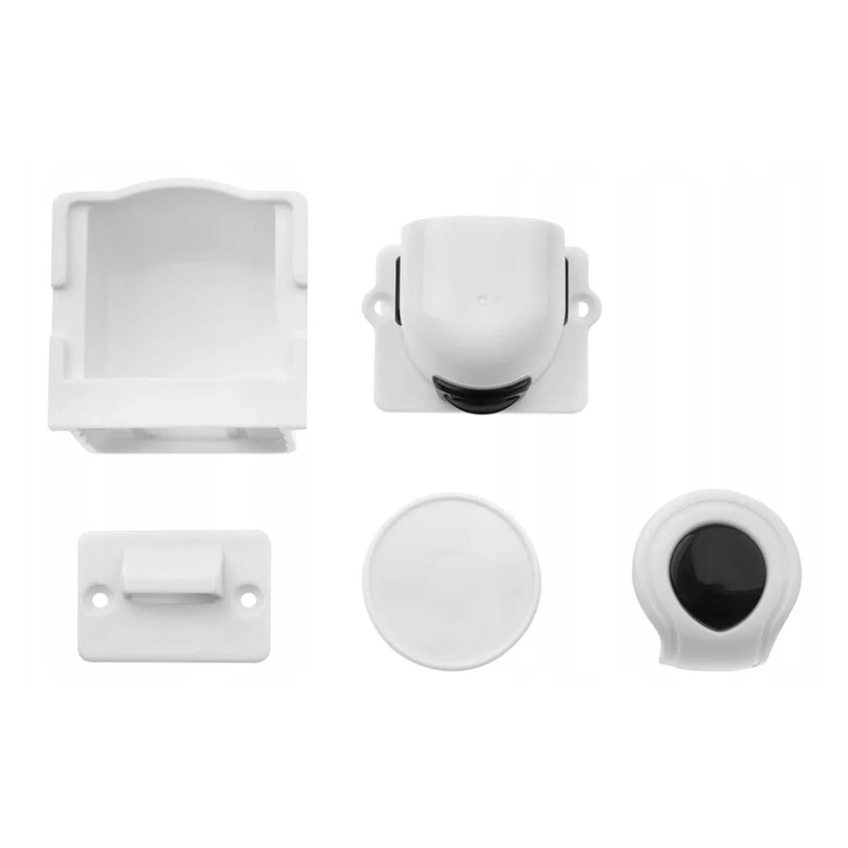 Set 4 protectii magnetice pentru mobilier, Cu banda adeziva, Alb Bocioland [2]