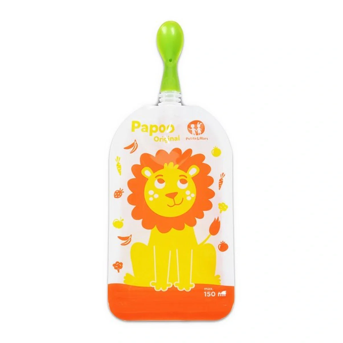 Set 6 pungi reutilizabile pentru hranire cu leuti Papoo Portocaliu Petite&Mars 6 luni+ [4]