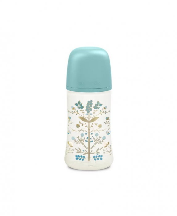 Set biberon 270ml + suzetă 0-6m + lănțișor Albastru Gold Premium Suavinex 6 luni [2]