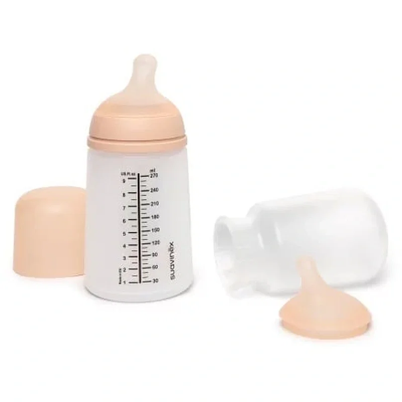Set biberon anticolici 270 ml + tetină cu debit mediu + săculeț silicon Zero Zero Suavinex 3 luni [3]