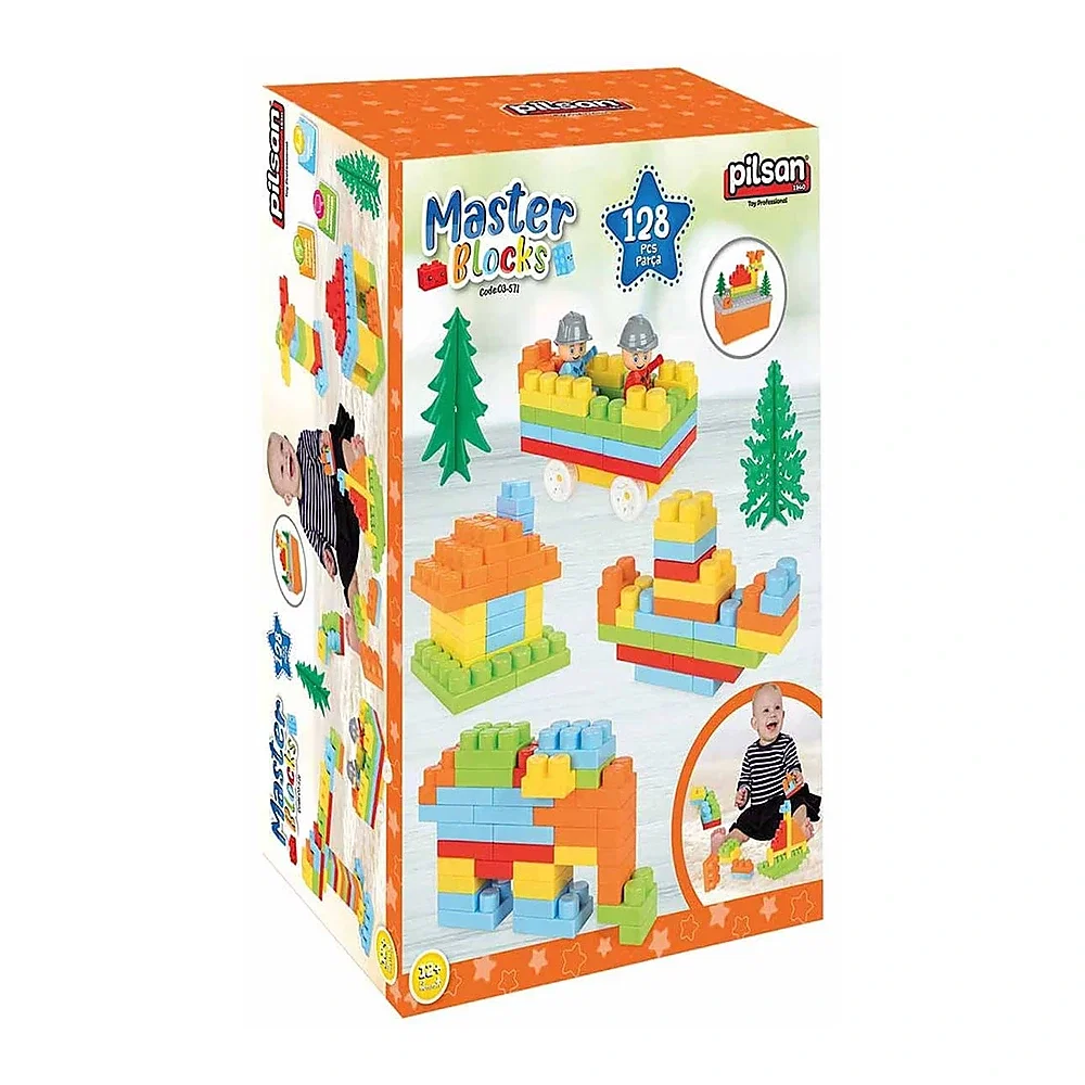 Set constructie Pilsan Master Blocks 128 piese 1 an + [1]