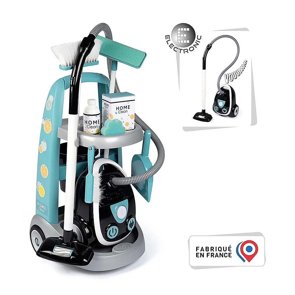 Set curatenie cu troller si aspirator electronic negru Smoby 3 ani + [2]