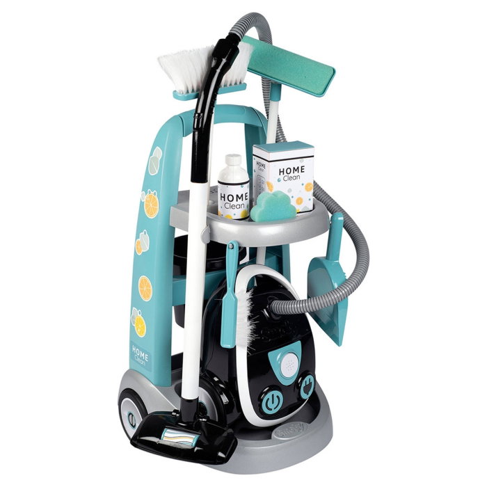 Set curatenie cu troller si aspirator electronic negru Smoby 3 ani + [1]