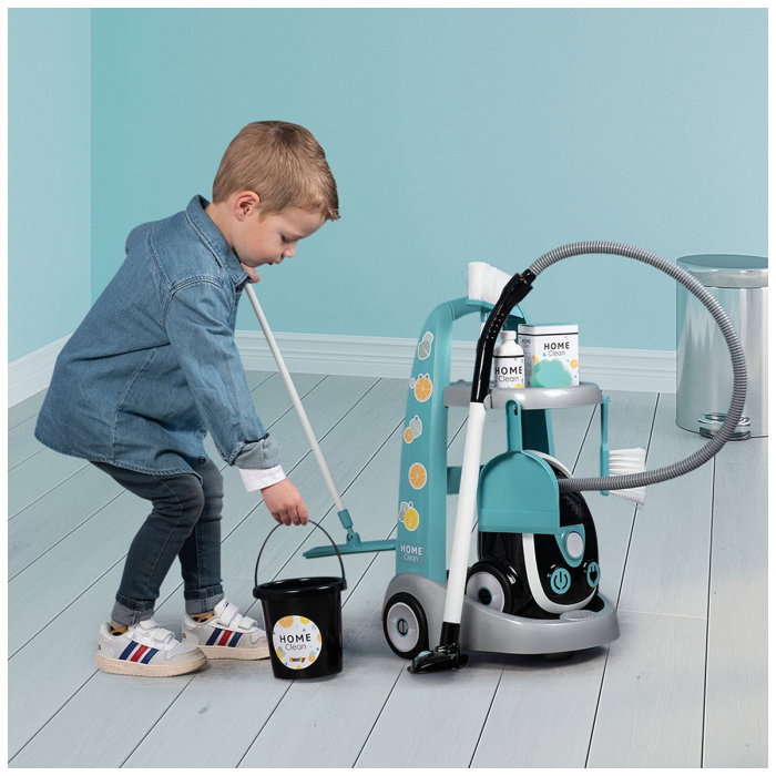 Set curatenie cu troller si aspirator electronic negru Smoby 3 ani + [5]