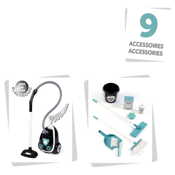 Set curatenie cu troller si aspirator electronic negru Smoby 3 ani + [3]