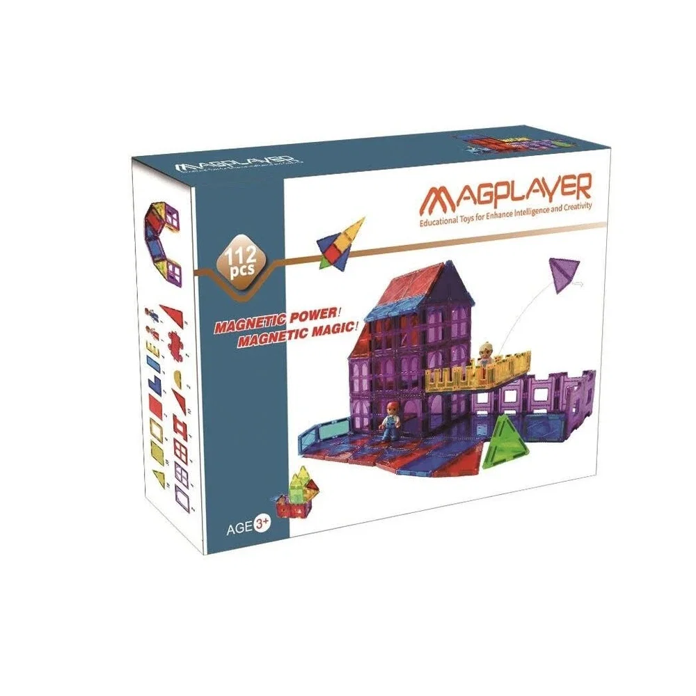 Set de constructie magnetic - 112 piese MAGPLAYER 10 ani [1]