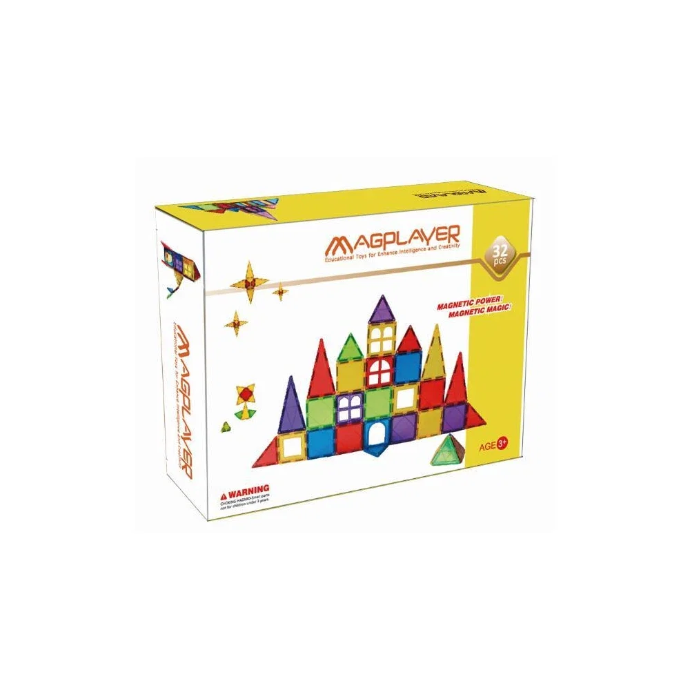 Set de constructie magnetic - 32 piese MAGPLAYER 10 ani [2]