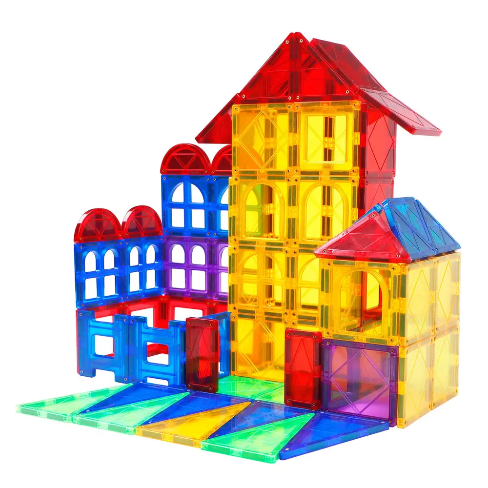 Set de constructie magnetic 3D - 100 piese MAGPLAYER 10 ani [2]