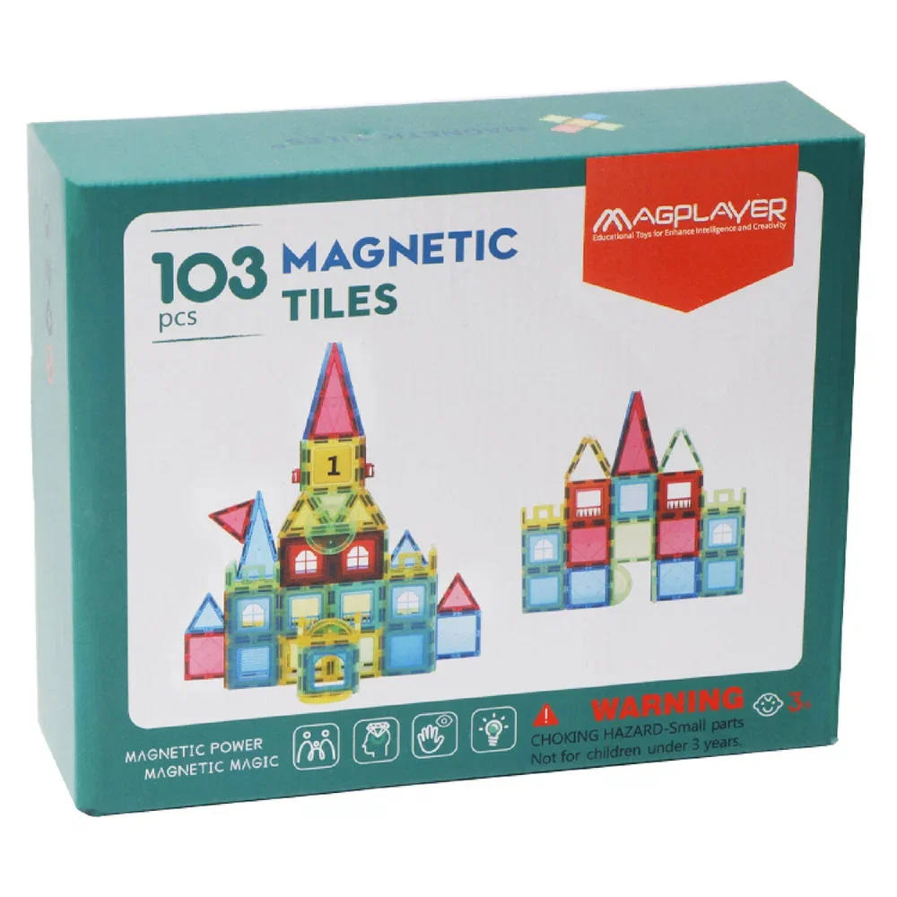 Set de constructie magnetic 3D - 103 piese MAGPLAYER 10 ani [1]