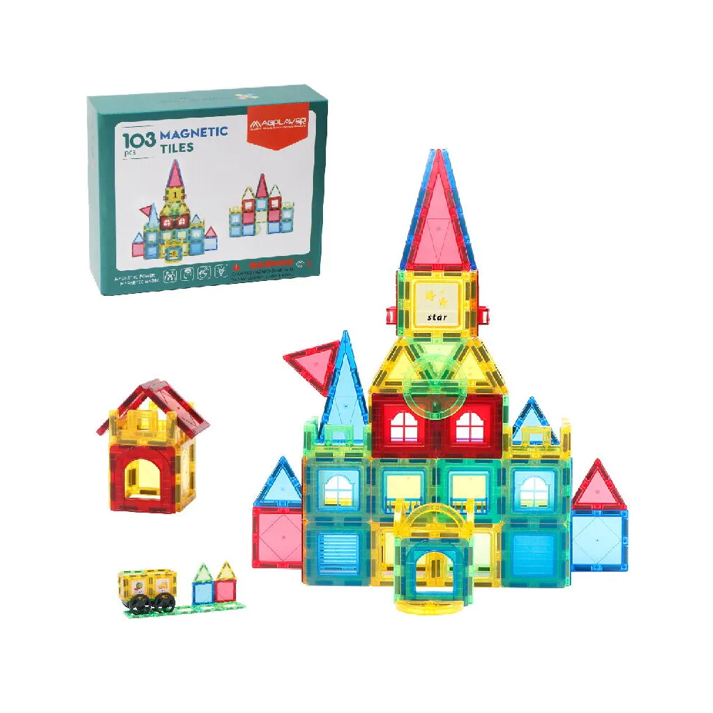 Set de constructie magnetic 3D - 103 piese MAGPLAYER 10 ani [3]