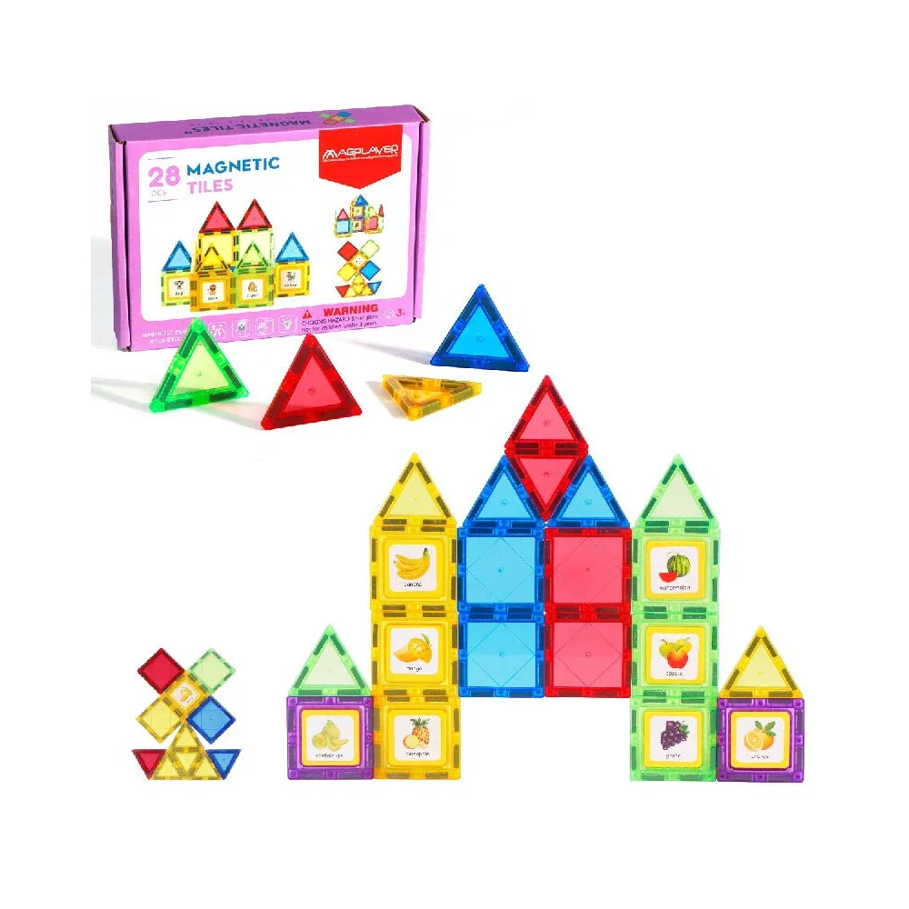 Set de constructie magnetic 3D - 28 piese MAGPLAYER 10 ani [3]