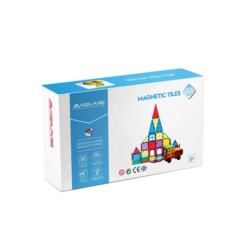 Set de constructie magnetic 3D - 46 piese MAGPLAYER 10 ani [1]