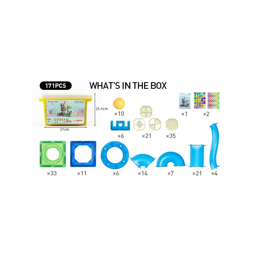 Set de constructie magnetic - Marble Run (171 piese) MAGPLAYER 10 ani [3]
