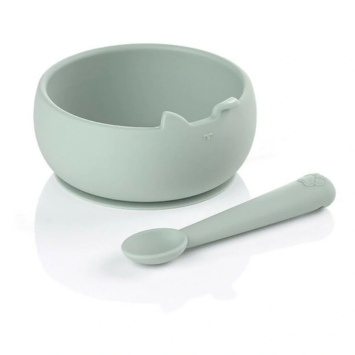 Set de masa, Jane, Din silicon, 2 piese, Cu bol si lingurita, BPA Free, Mint 4 luni [1]