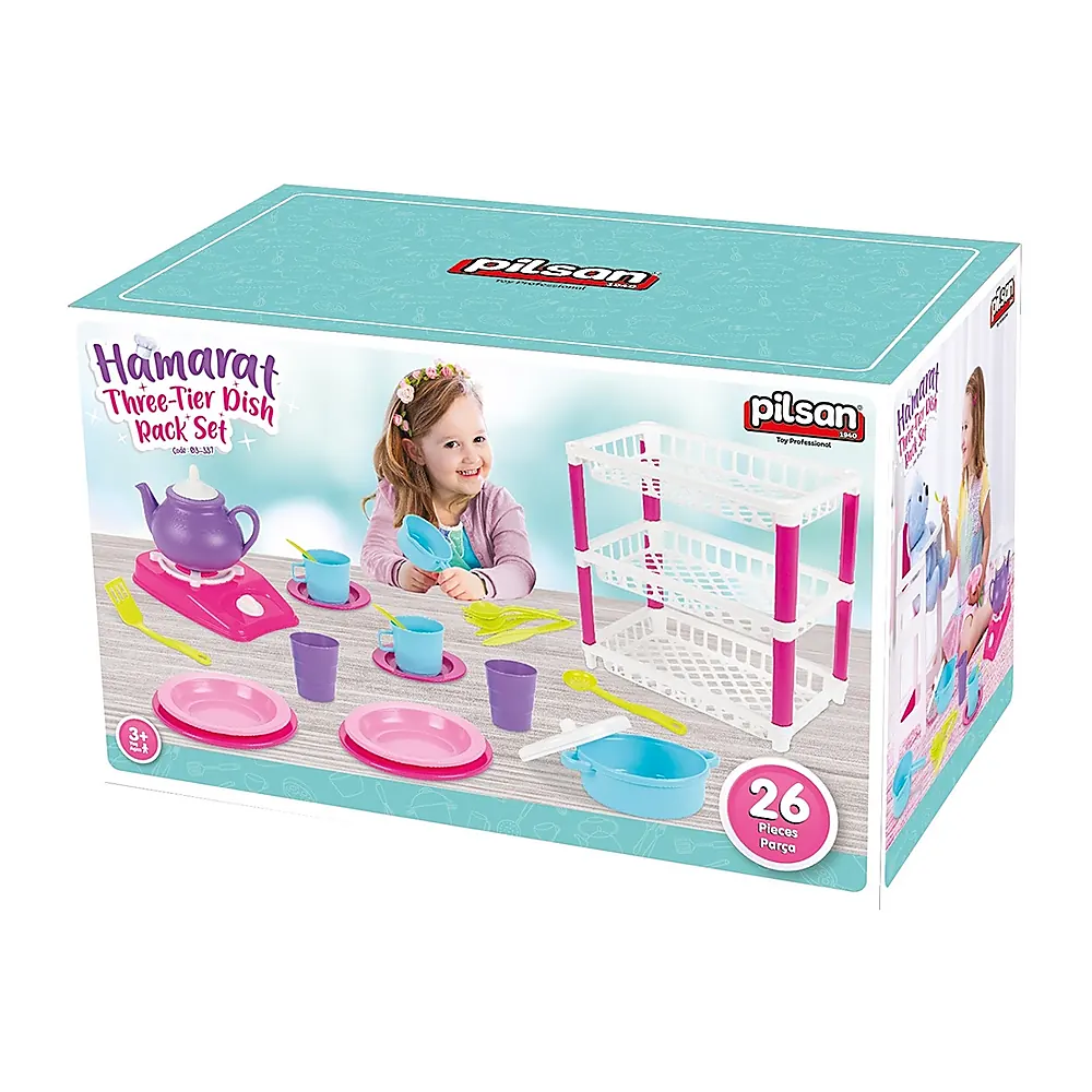 Set de servit ceaiul Pilsan Hamarat Three-Tier Dish Rack 3 ani + [2]