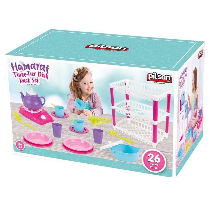 Set de servit ceaiul Pilsan Hamarat Three-Tier Dish Rack 3 ani + [2]