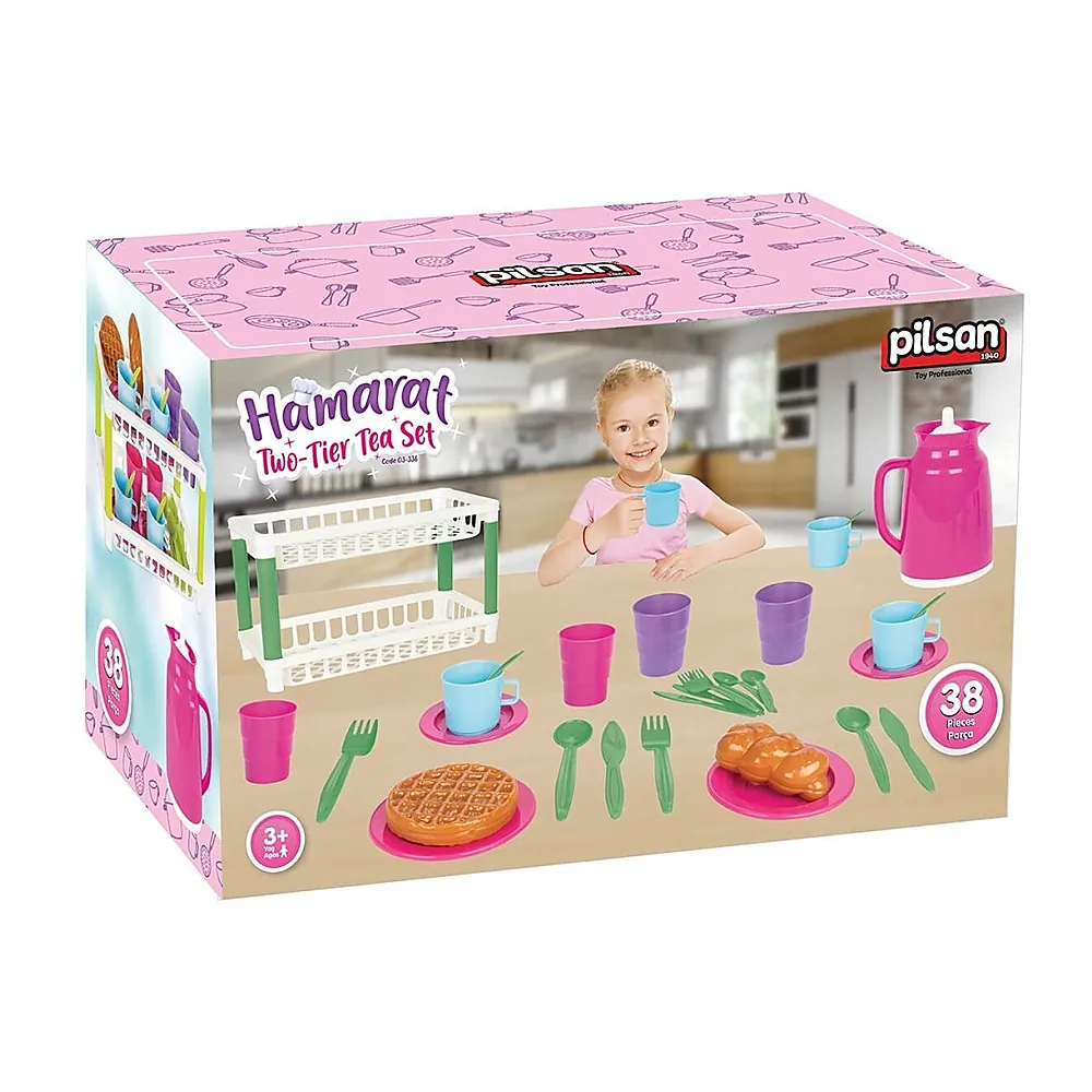 Set de servit ceaiul Pilsan Hamarat Two-Tier Tea pink 3 ani + [5]