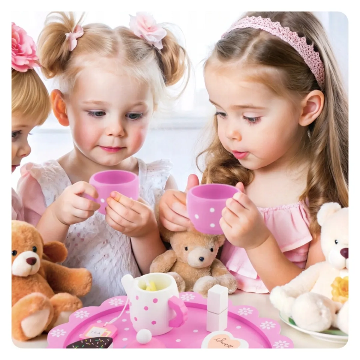 Set din lemn pentru servit ceaiul Ricokids - Roz 3 ani+ [3]