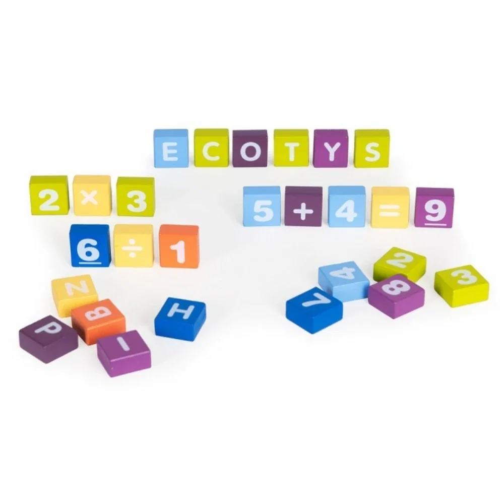 Set educational cu blocuri din lemn, 108 piese, Ecotoys 3 ani+ [2]