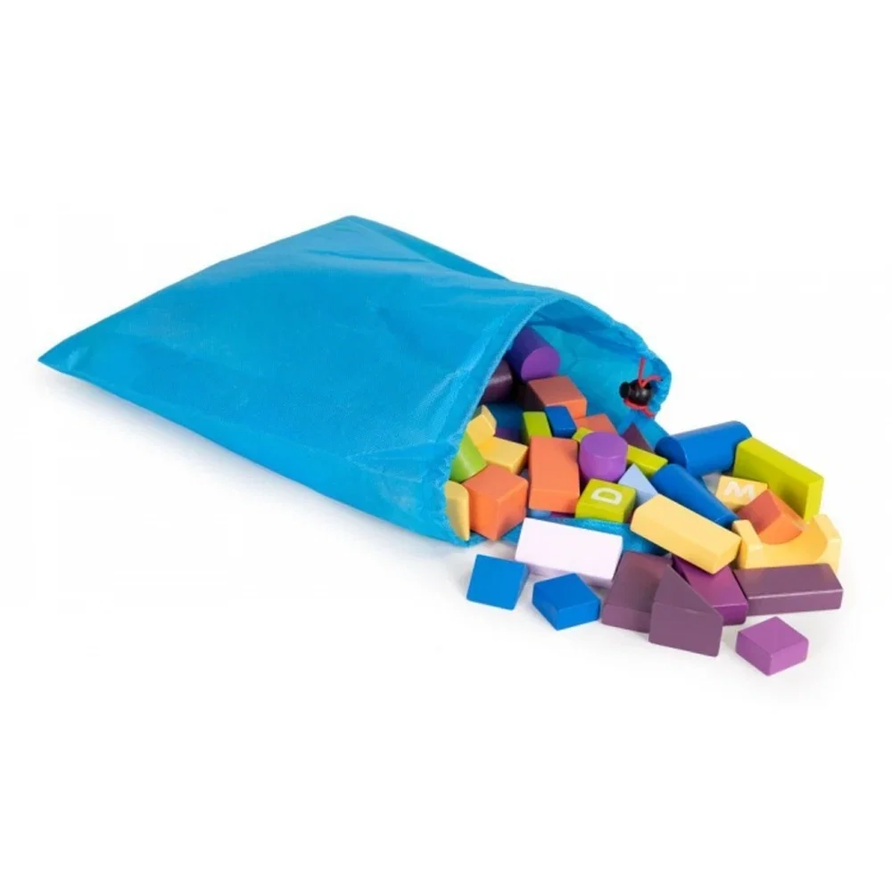 Set educational cu blocuri din lemn, 108 piese, Ecotoys 3 ani+ [4]