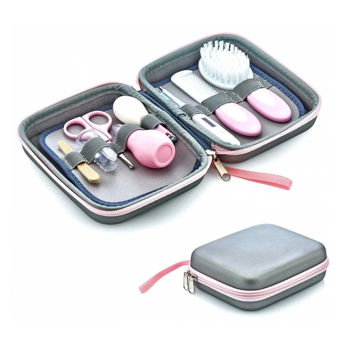 Set ingrijire unghii bebelusi cu 9 piese Roz BabyJem Grooming Set 0 luni + [1]