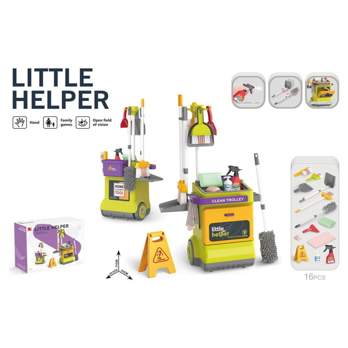 Set jucarie Chipolino Cleaning Trolley cu 16 accesorii 3 ani [8]