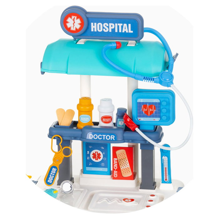Set jucarie Chipolino Doctor 3 in 1, 72,5 cm, cu accesorii (valiza, o masa cu instrumente medicale, ochelari, casti, seringi si diverse dispozitive [4]
