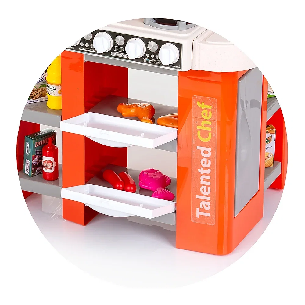 Set jucarie Chipolino Kitchen 84 cm cu sistem de curgere apa, lumini, sunete si 79 accesorii 3 ani [9]