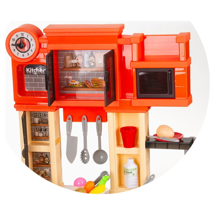 Set jucarie Chipolino Kitchen 84 cm cu sistem de curgere apa, lumini, sunete si 79 accesorii 3 ani [8]