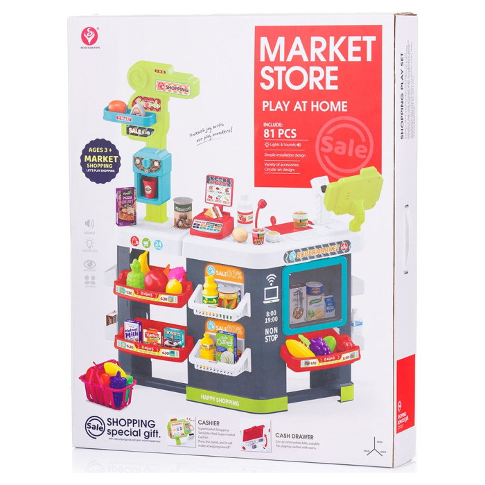 Set jucarie Supermarket 87 cm cu lumini, sunete si 81 accesorii, Chipolino 3 ani [14]