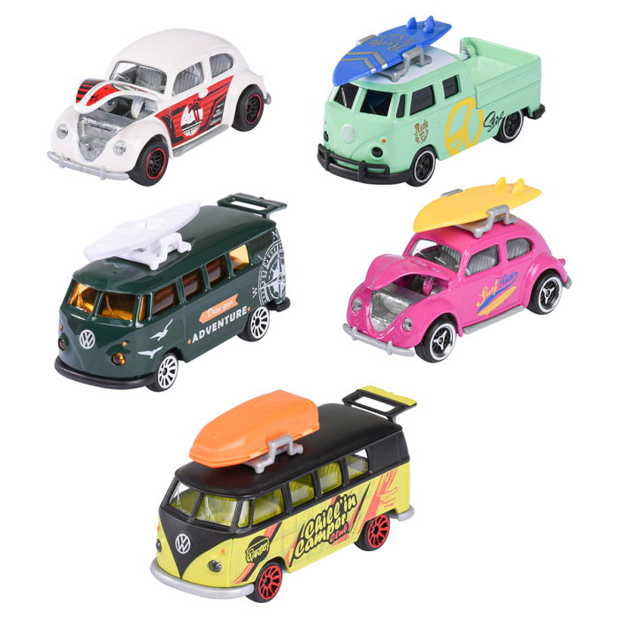 Set Majorette Volkswagen cu 5 masinute (2 x Volkswagen Beetle si 3 x Volkswagen T1) [1]