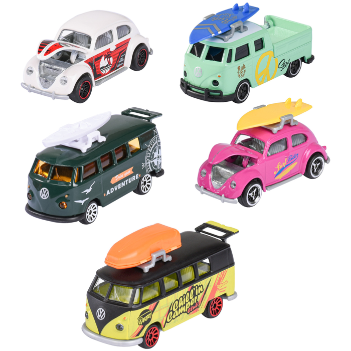 Set Majorette Volkswagen cu 5 masinute (2 x Volkswagen Beetle si 3 x Volkswagen T1) [1]